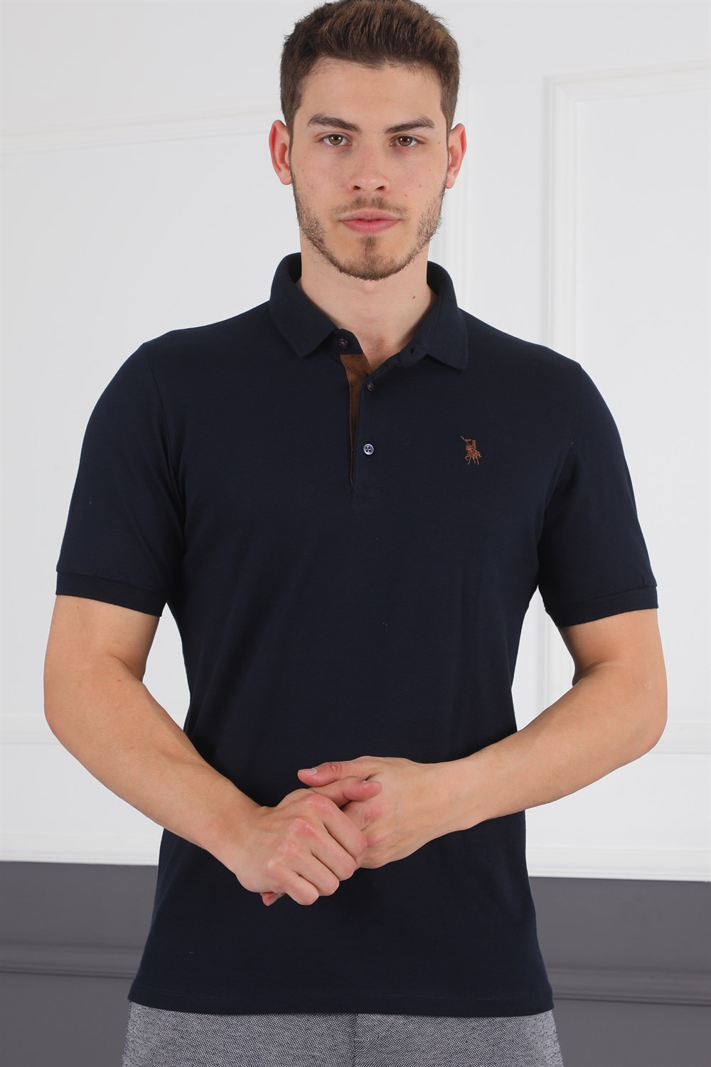 T8581 DEWBERRY ERKEK T-SHIRT-LACİVERT