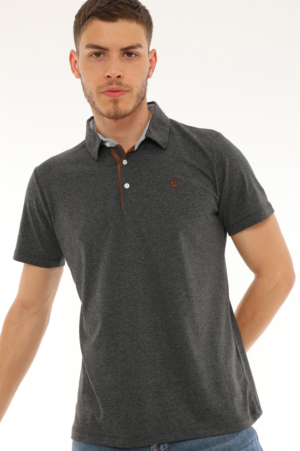 T8582 DEWBERRY ERKEK T-SHIRT-ANTRASİT
