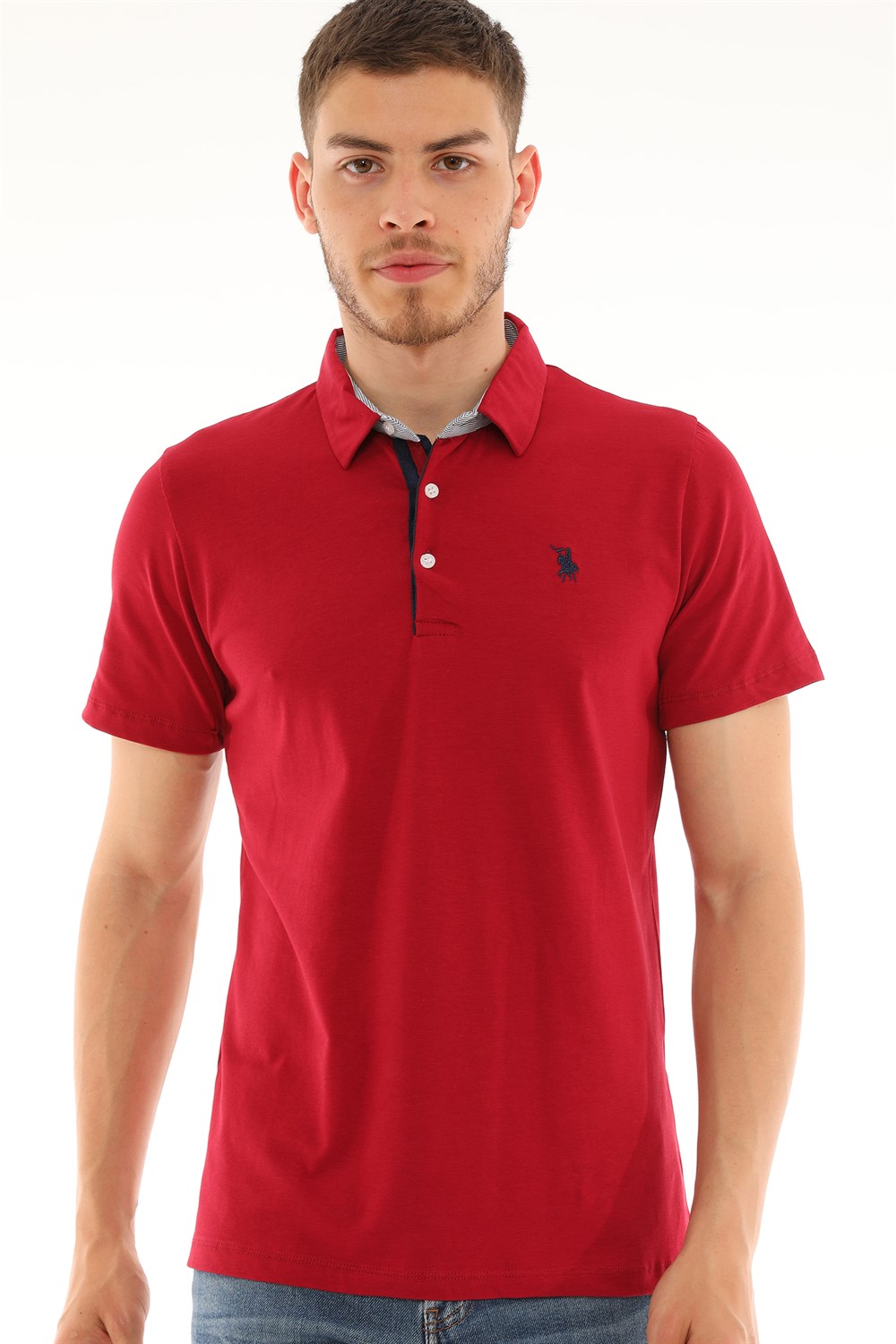 T8582 DEWBERRY ERKEK T-SHIRT-BORDO