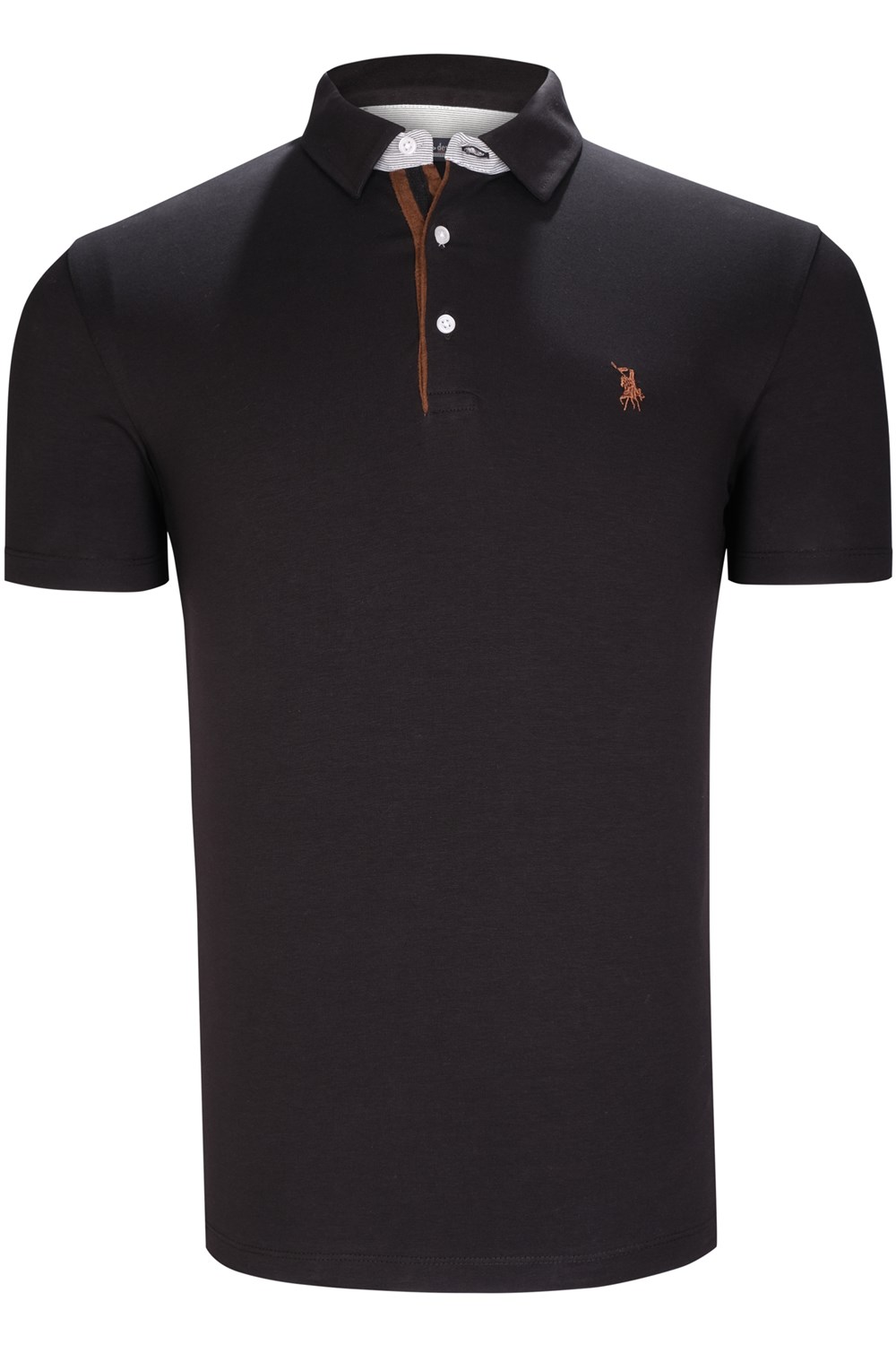T8582 DEWBERRY ERKEK T-SHIRT-KOYU SİYAH