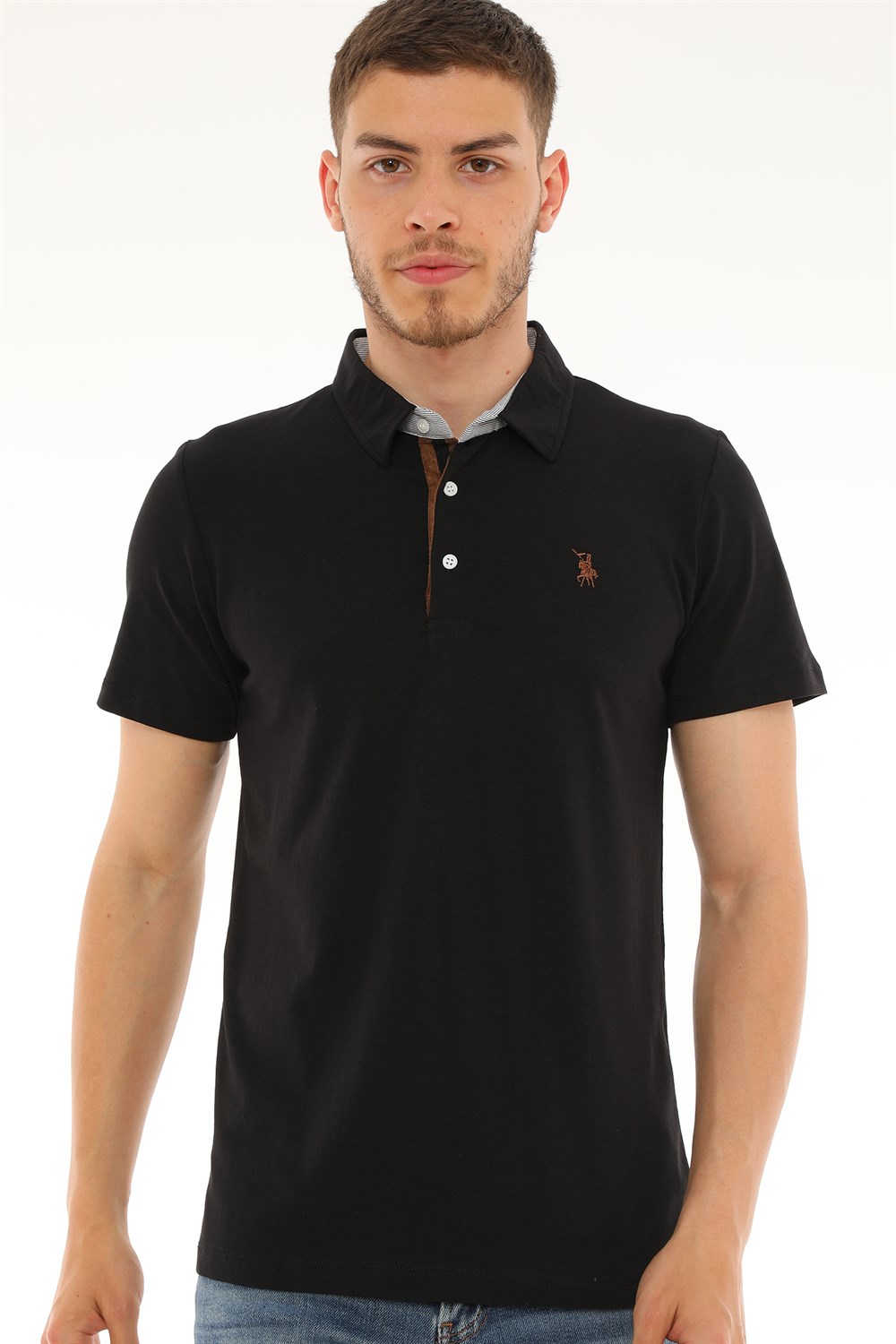 T8582 DEWBERRY ERKEK T-SHIRT-SİYAH