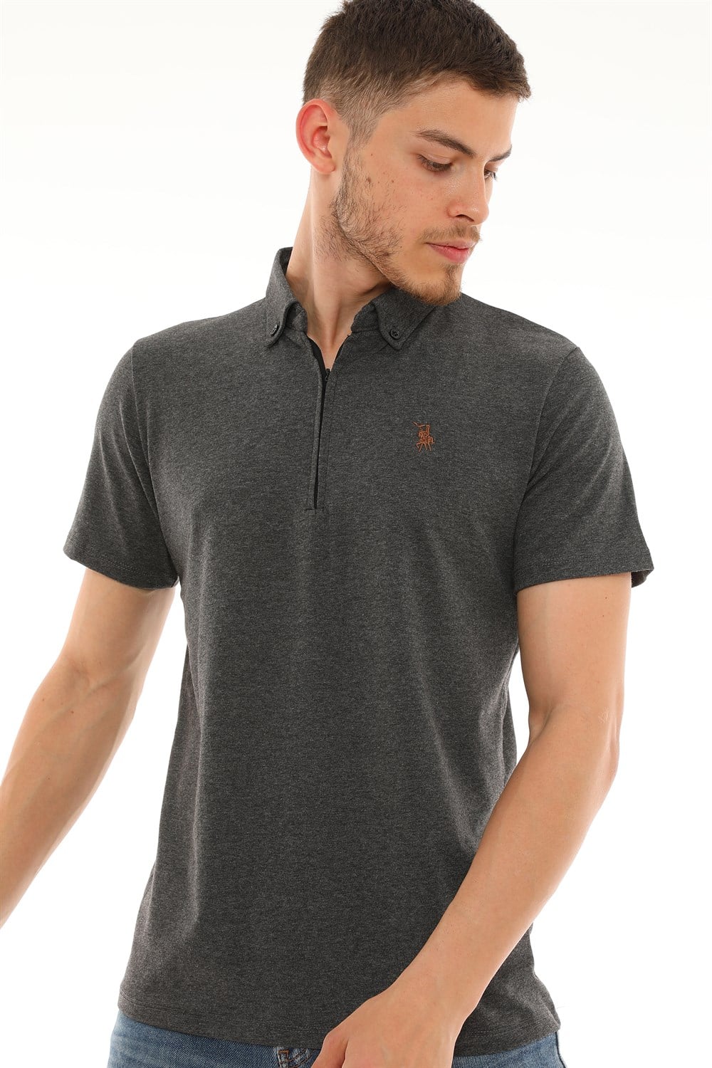 T8583 DEWBERRY ERKEK T-SHIRT-ANTRASİT