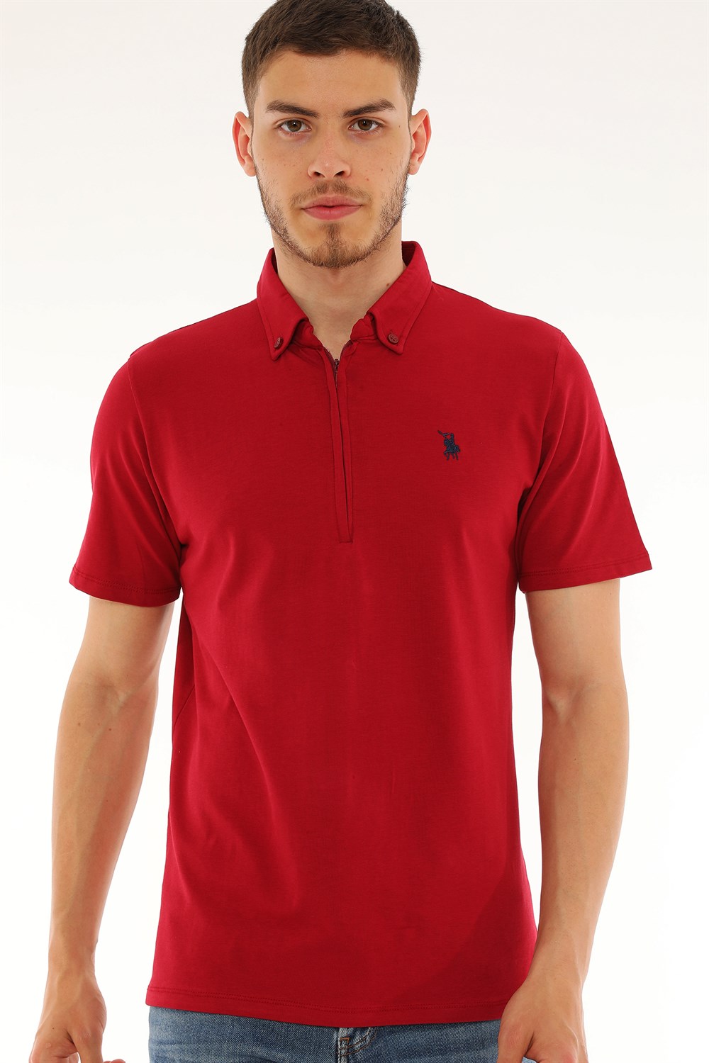 T8583 DEWBERRY ERKEK T-SHIRT-BORDO