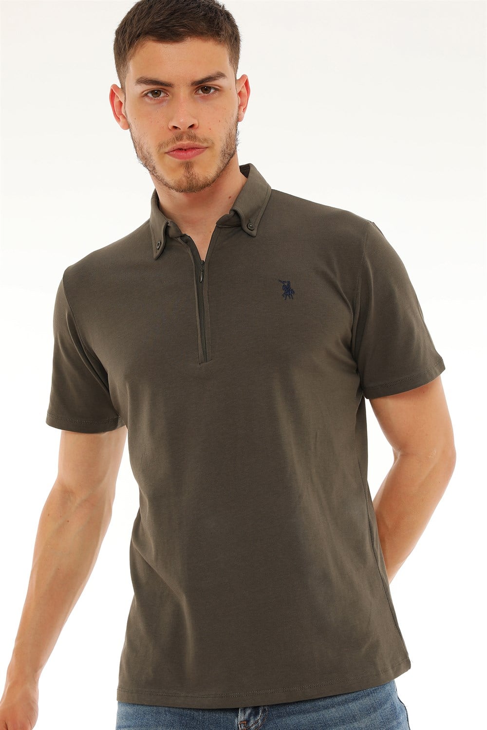 T8583 DEWBERRY ERKEK T-SHIRT-HAKİ