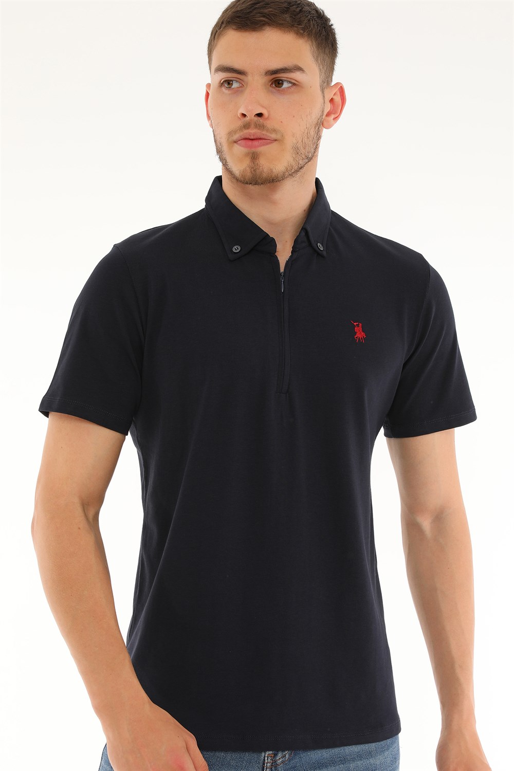 T8583 DEWBERRY ERKEK T-SHIRT-LACİVERT