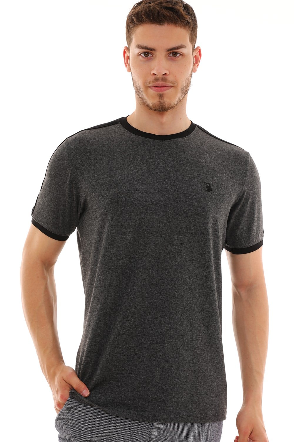 T8584 DEWBERRY ERKEK T-SHIRT-ANTRASİT