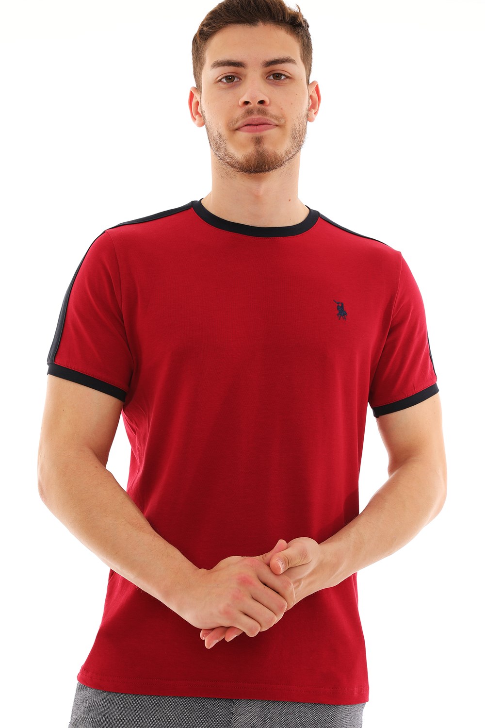 T8584 DEWBERRY ERKEK T-SHIRT-BORDO