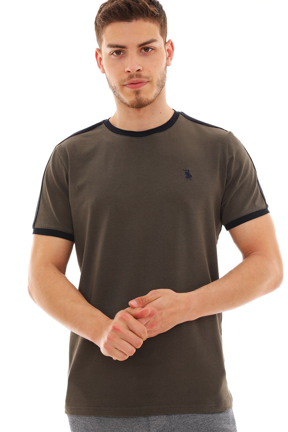 T8584 DEWBERRY ERKEK T-SHIRT-HAKİ