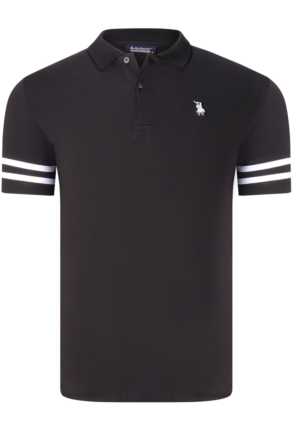 T8585 DEWBERRY ERKEK T-SHIRT-AÇIK SİYAH-BEYAZ