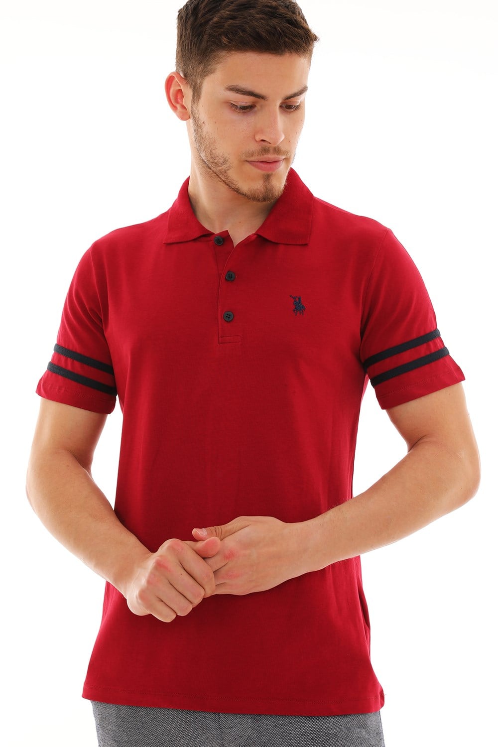 T8585 DEWBERRY ERKEK T-SHIRT-BORDO
