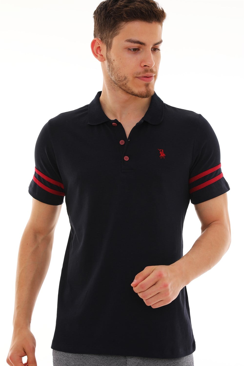T8585 DEWBERRY ERKEK T-SHIRT-LACİVERT