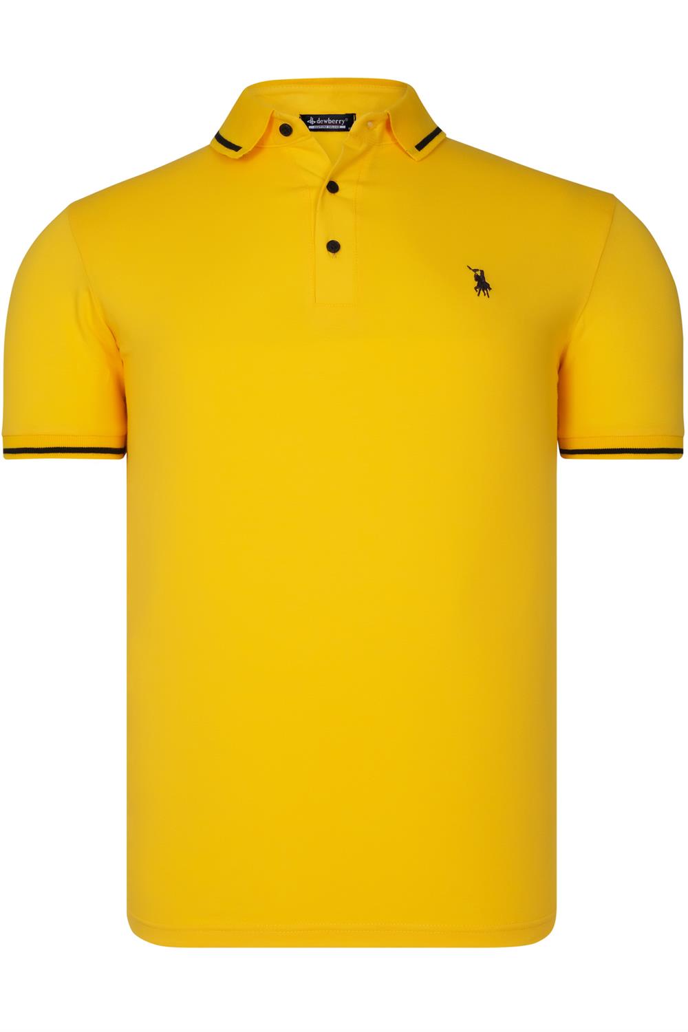 T8586 DEWBERRY ERKEK POLO YAKA T-SHIRT-SARI