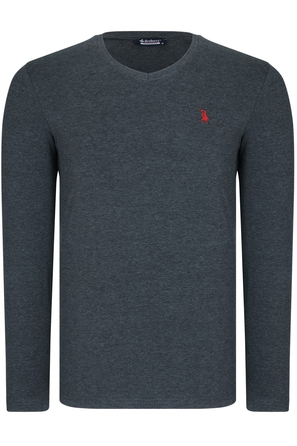 T8587 DEWBERRY V YAKA ERKEK SWEATSHIRT-DÜZ ANTRASİT