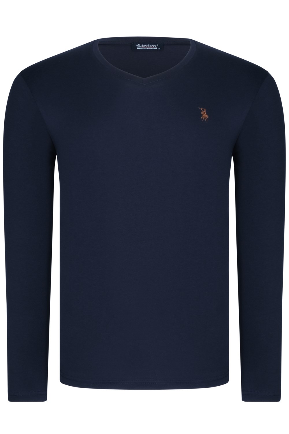 T8587 DEWBERRY V YAKA ERKEK SWEATSHIRT-DÜZ LACİVERT