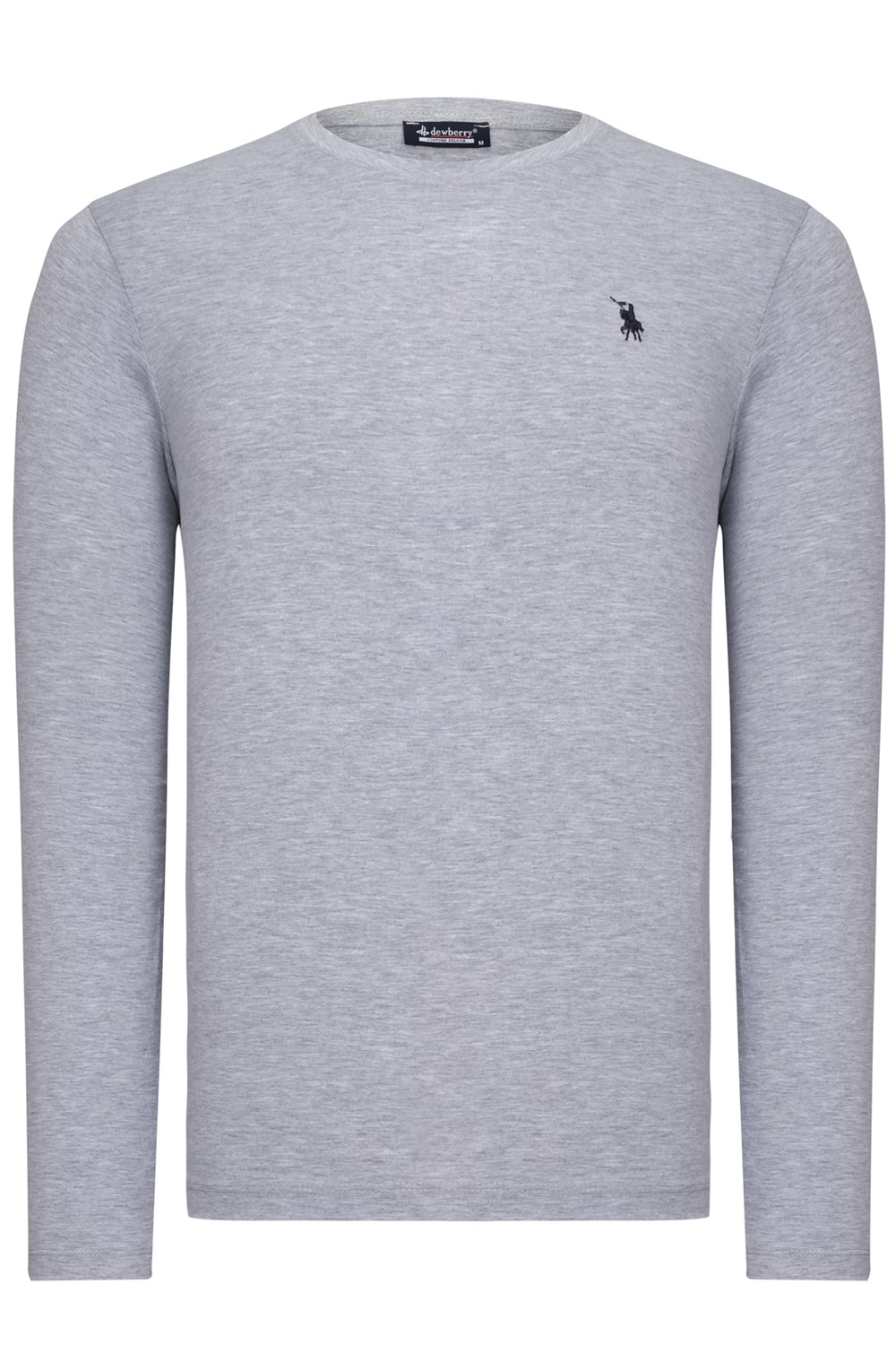 T8588 DEWBERRY BİSİKLET YAKA ERKEK SWEATSHIRT-AÇIK GRİ