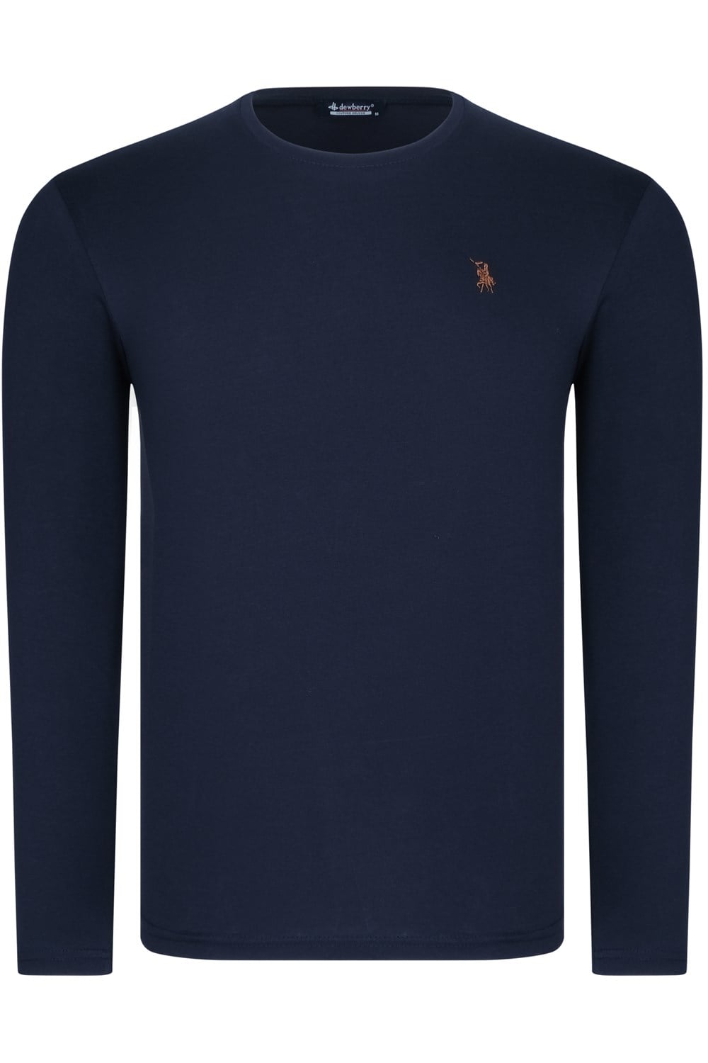 T8588 DEWBERRY BİSİKLET YAKA UZUN KOL T-SHIRT-AÇIK LACİVERT
