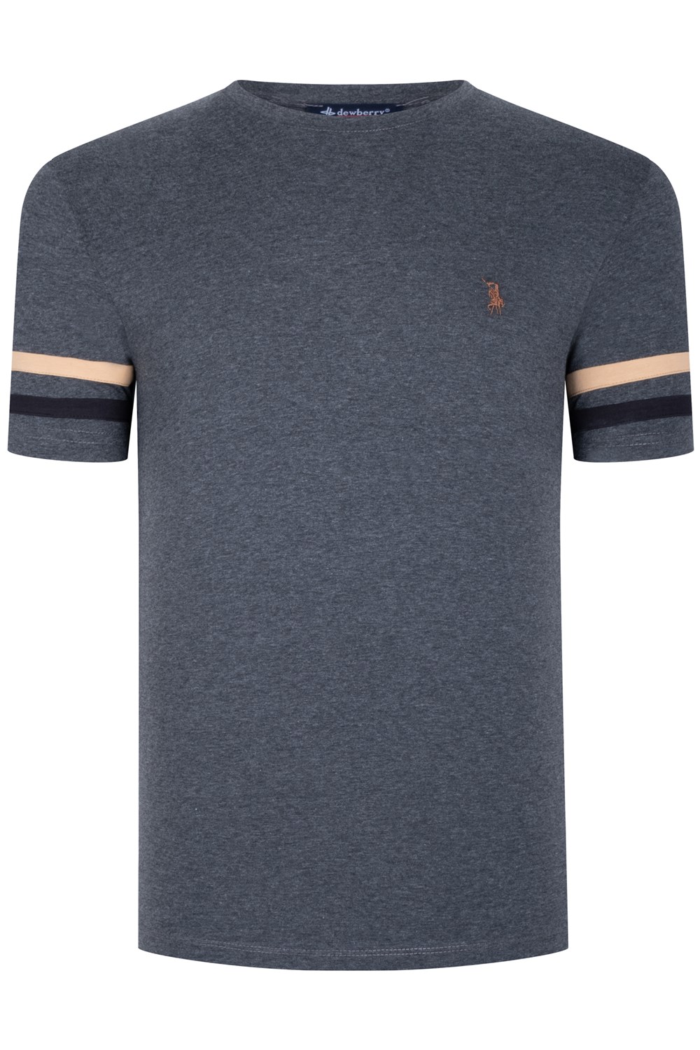 T8589 DEWBERRY ERKEK T-SHIRT-AÇIK ANTRASİT