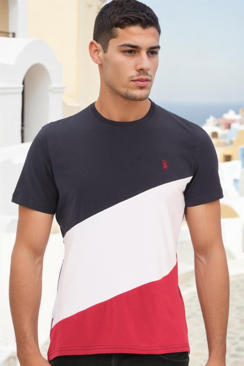 T8590 DEWBERRY ERKEK T-SHIRT-KOYU LACİVERT