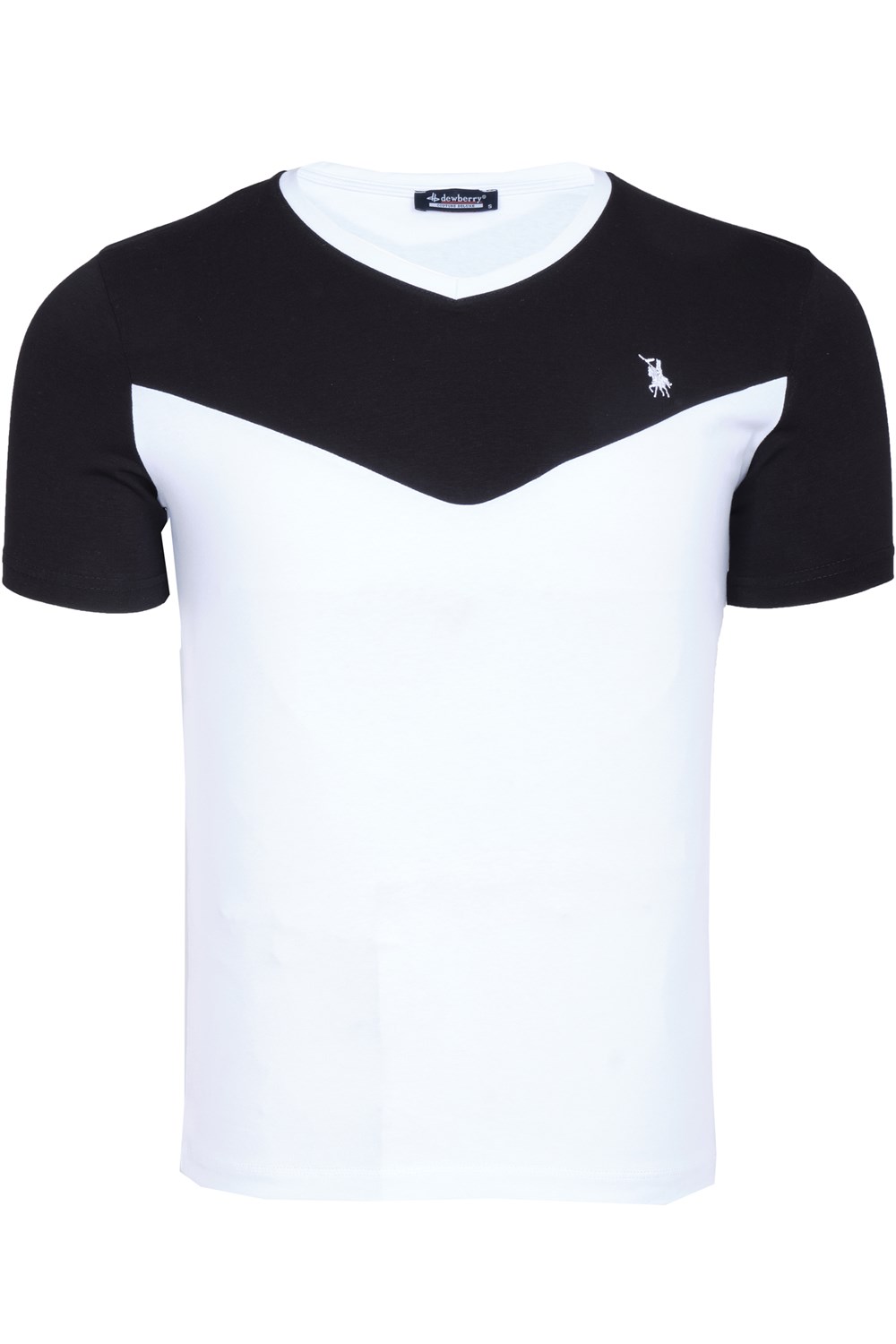 T8591 DEWBERRY ERKEK T-SHIRT-AÇIK BEYAZ