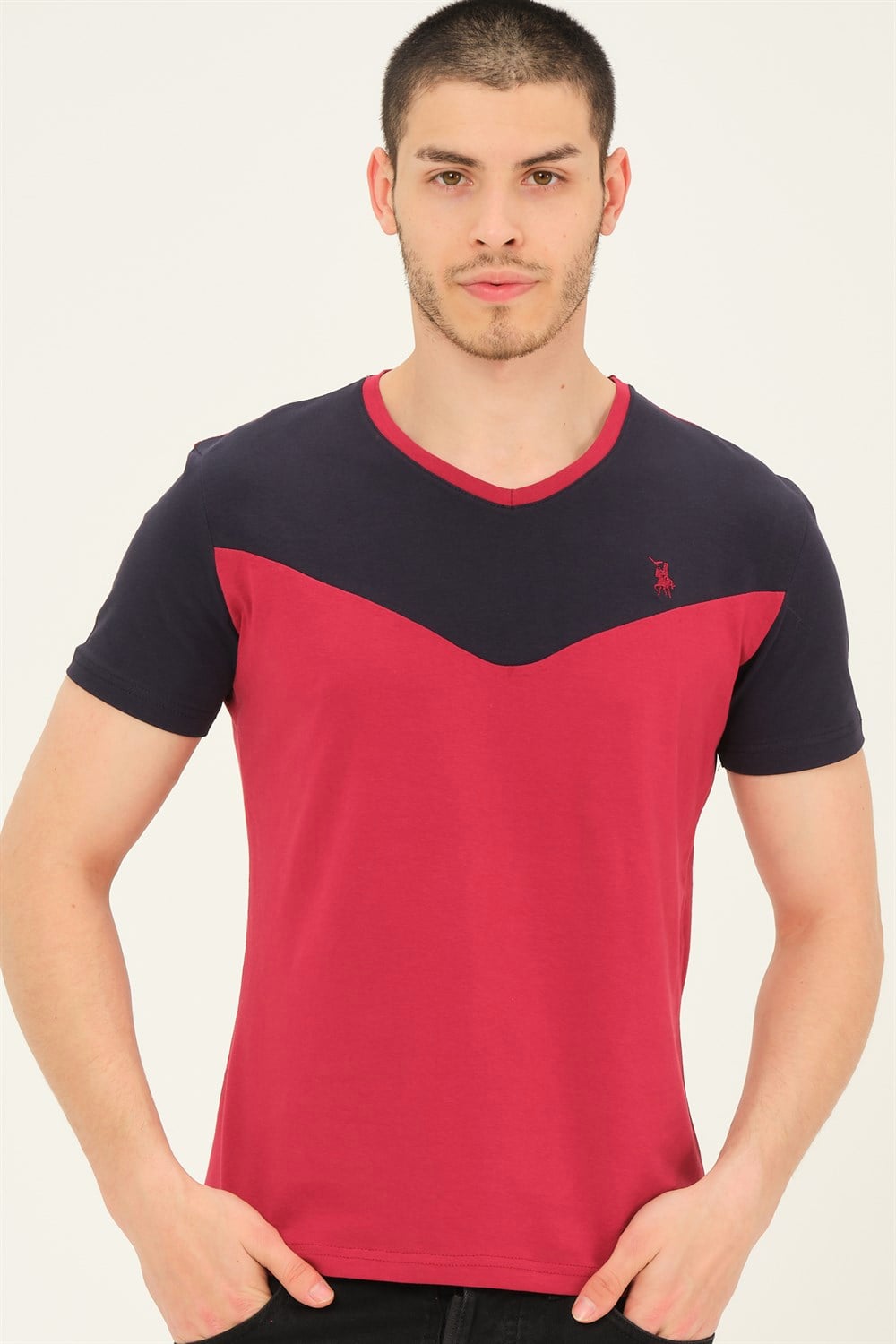T8591 DEWBERRY ERKEK T-SHIRT-BORDO