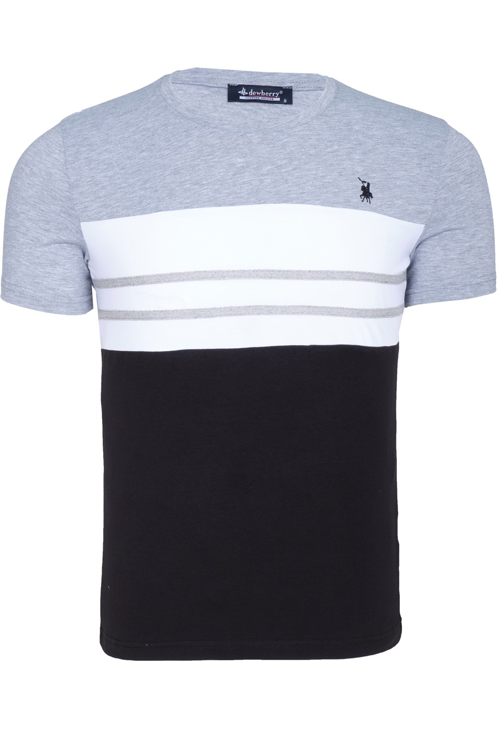 T8593 DEWBERRY ERKEK T-SHIRT-AÇIK GRİ