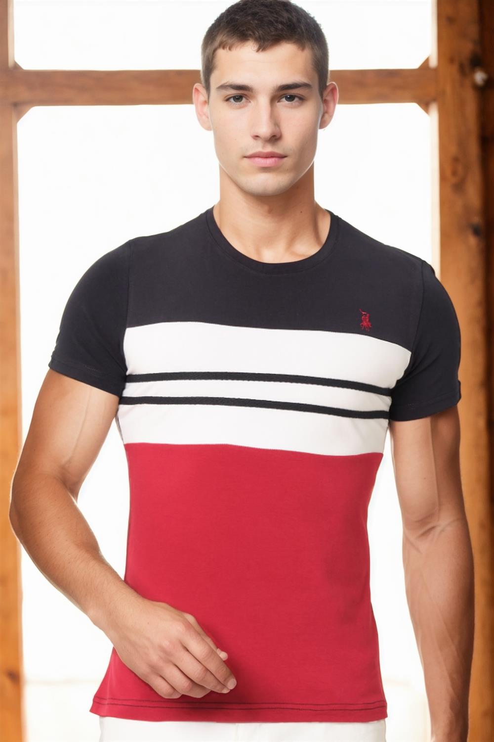 T8593 DEWBERRY ERKEK T-SHIRT-KOYU LACİVERT