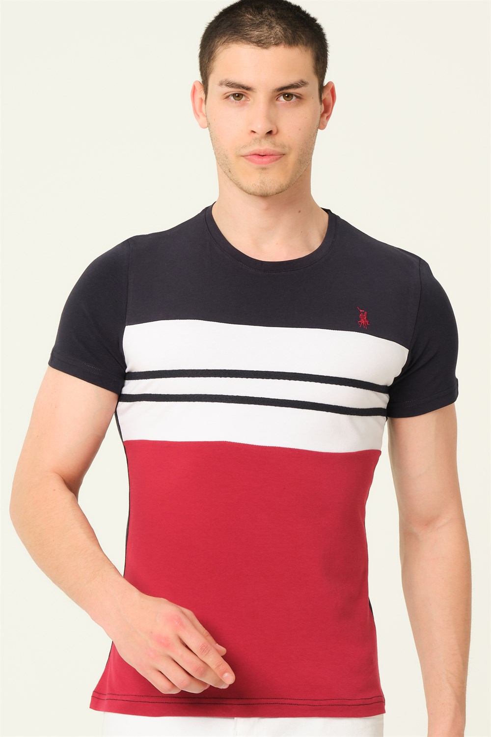 T8593 DEWBERRY ERKEK T-SHIRT-LACİVERT