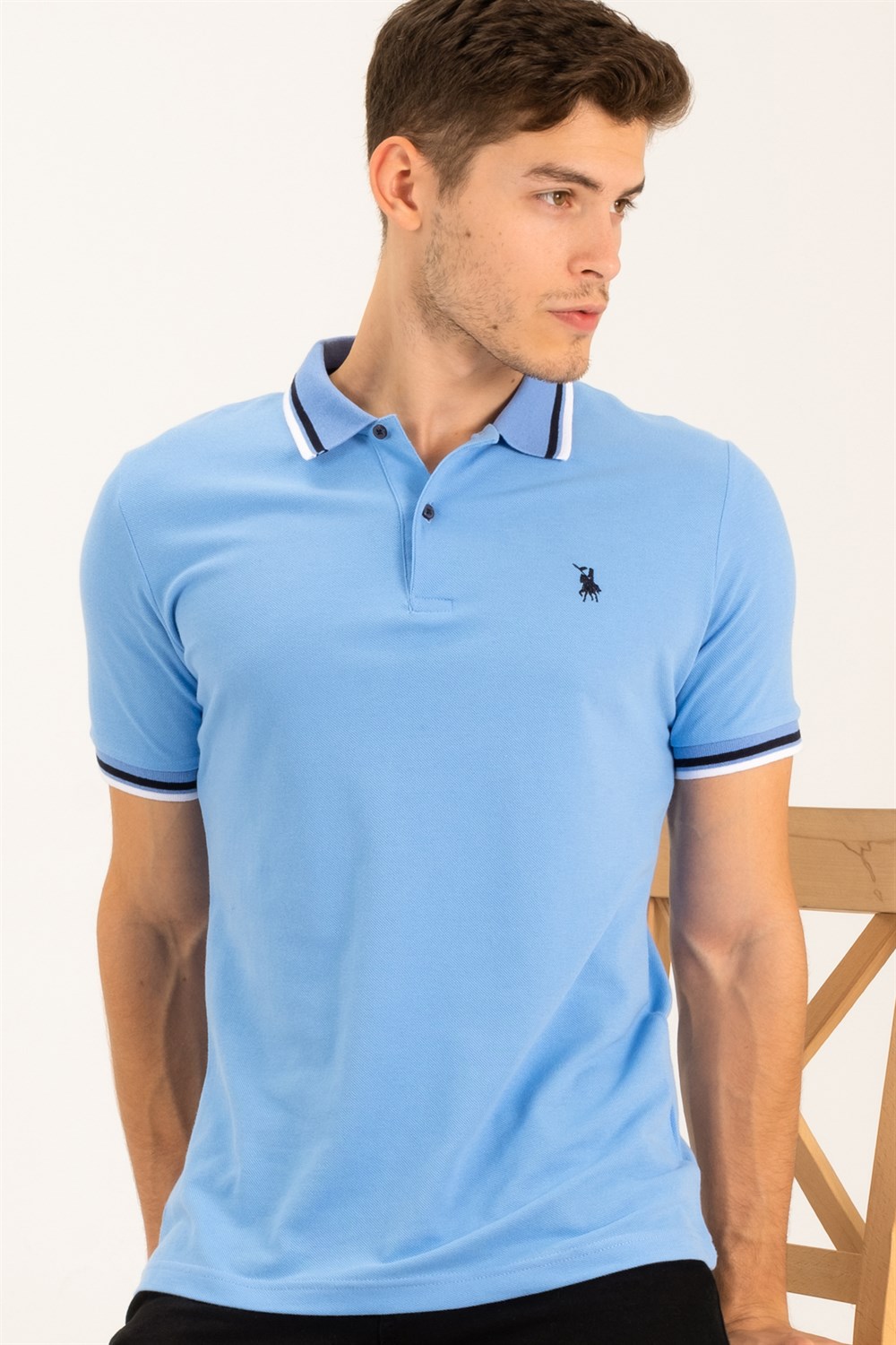 T8594 DEWBERRY  ERKEK T-SHIRT-AÇIK MAVİ