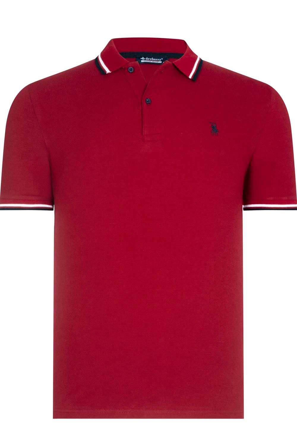 T8594 DEWBERRY ERKEK T-SHIRT-BORDO