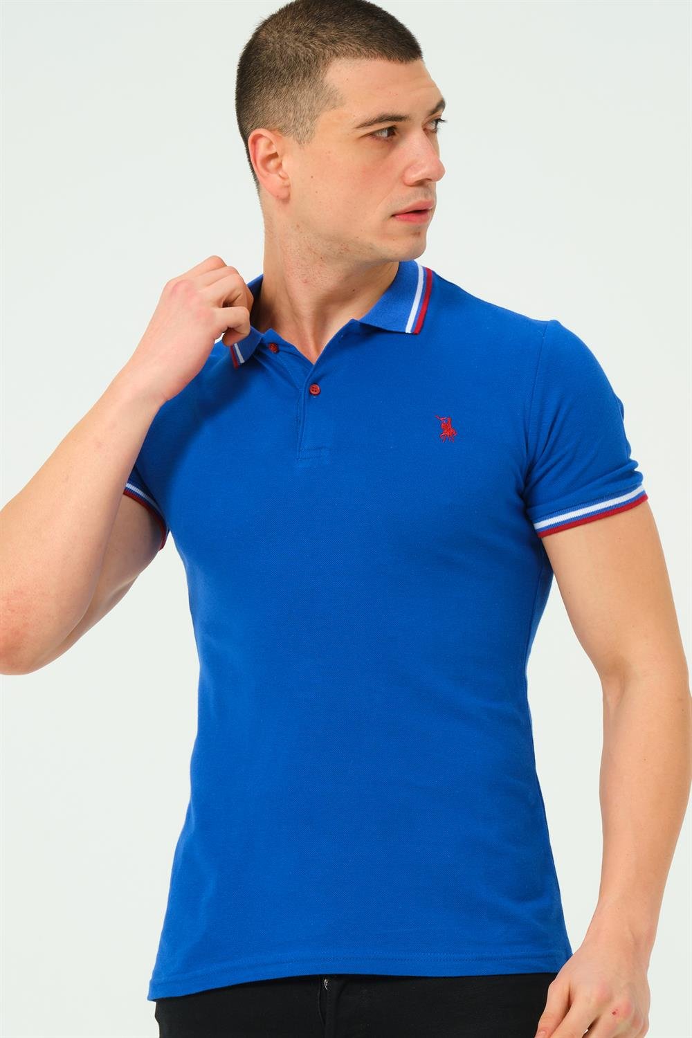 T8594 DEWBERRY ERKEK T-SHIRT-DÜZ SAKS