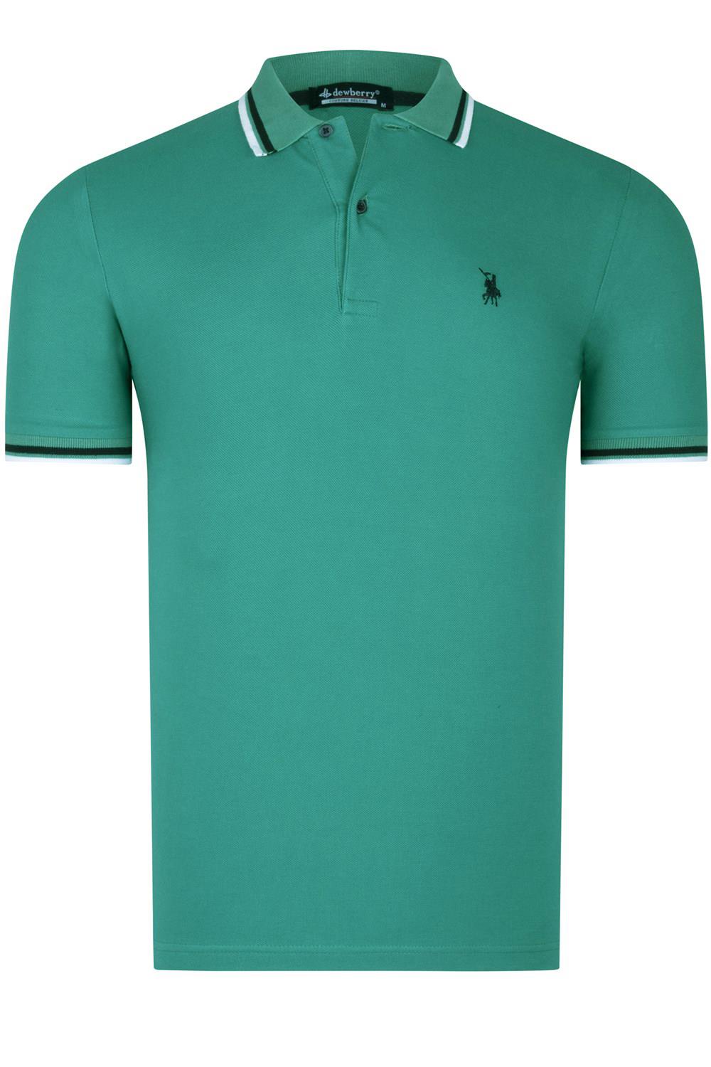 T8594 DEWBERRY ERKEK T-SHIRT-KOYU YEŞİL