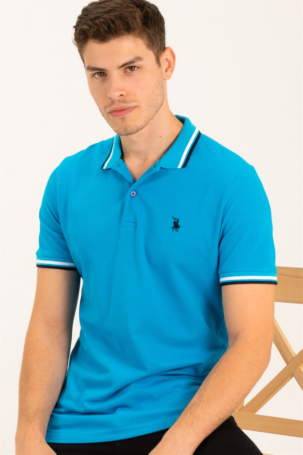 T8594 DEWBERRY  ERKEK T-SHIRT-MAVİ