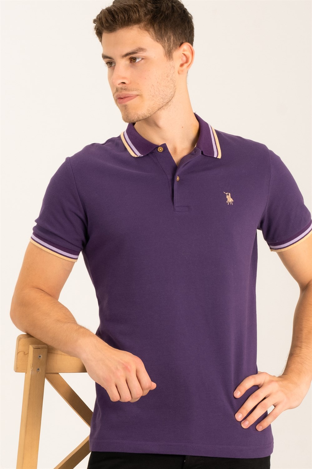 T8594 DEWBERRY  ERKEK T-SHIRT-MOR