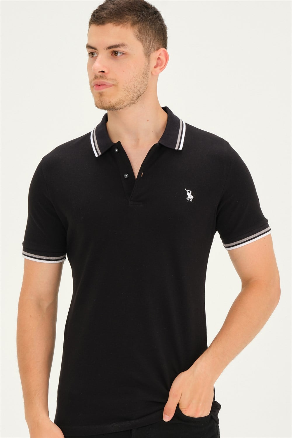 T8594 DEWBERRY  ERKEK T-SHIRT-SİYAH