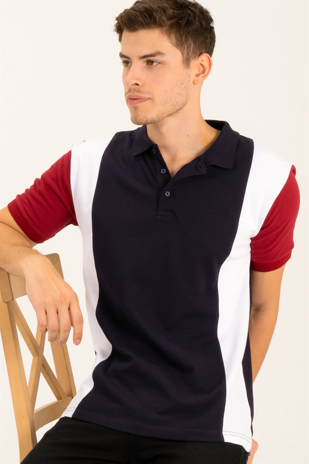 T8596 DEWBERRY ERKEK TSHIRT-LACİVERT