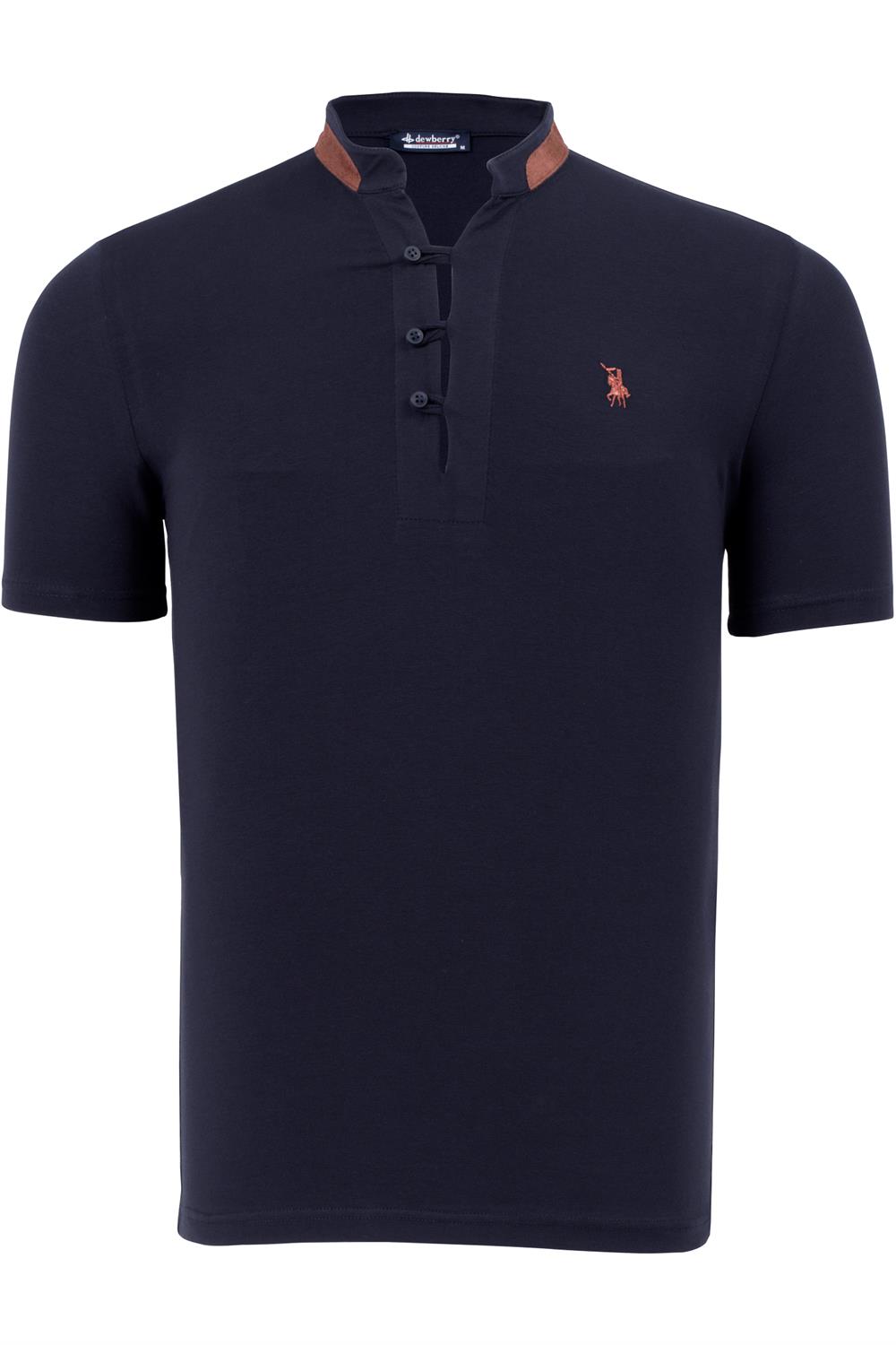 T8598 DEWBERRY ERKEK TSHIRT-LACİVERT