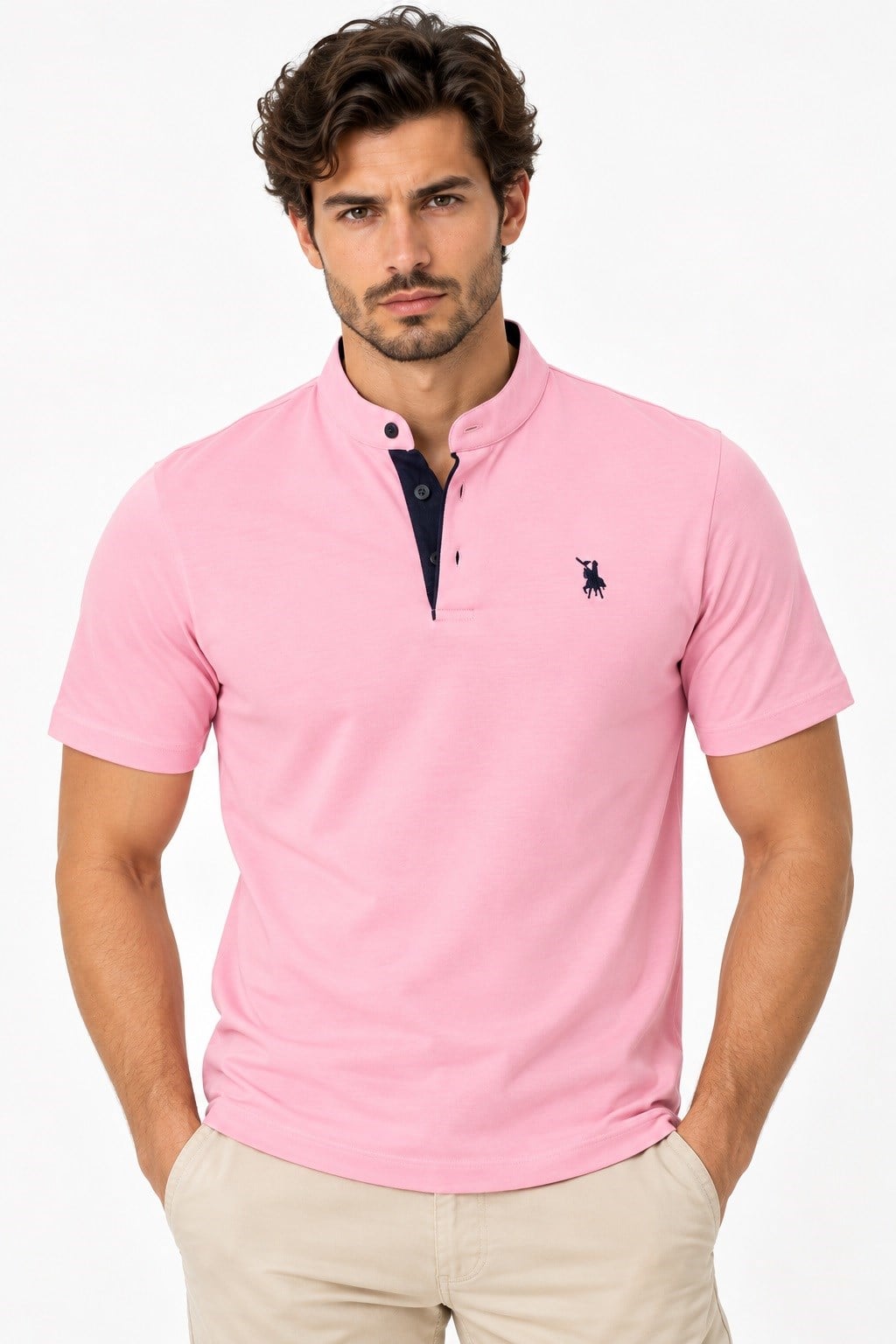 T9560 DEWBERRY T-SHIRT-DÜZ PEMBE