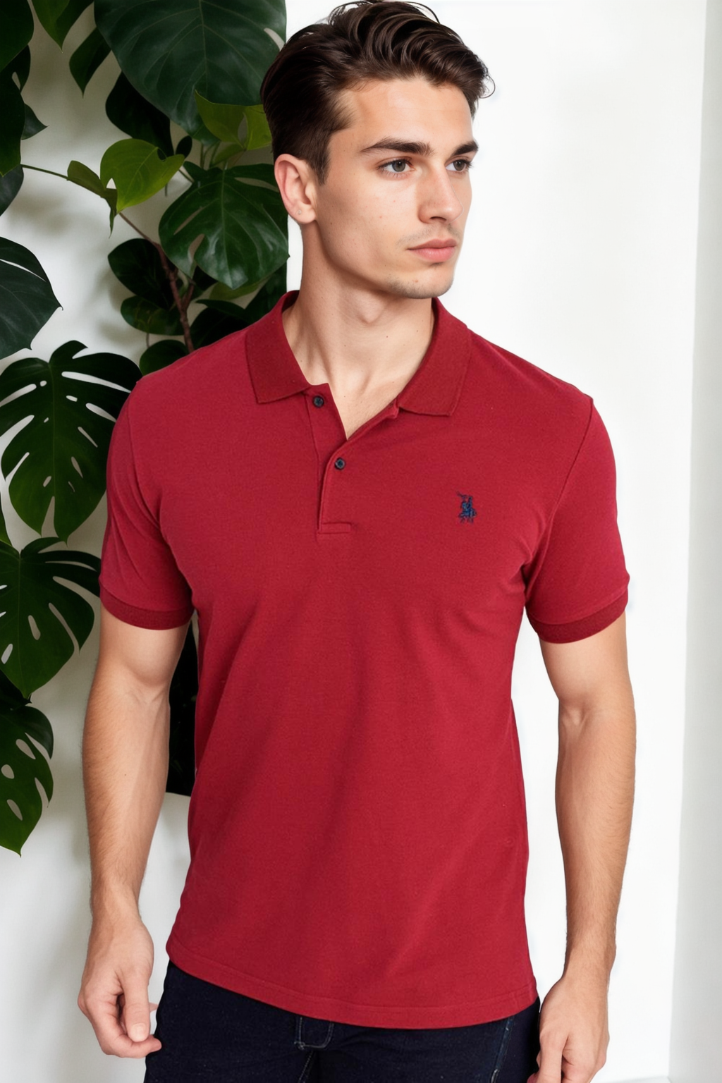 T9561 DEWBERRY ERKEK TSHIRT-BORDO