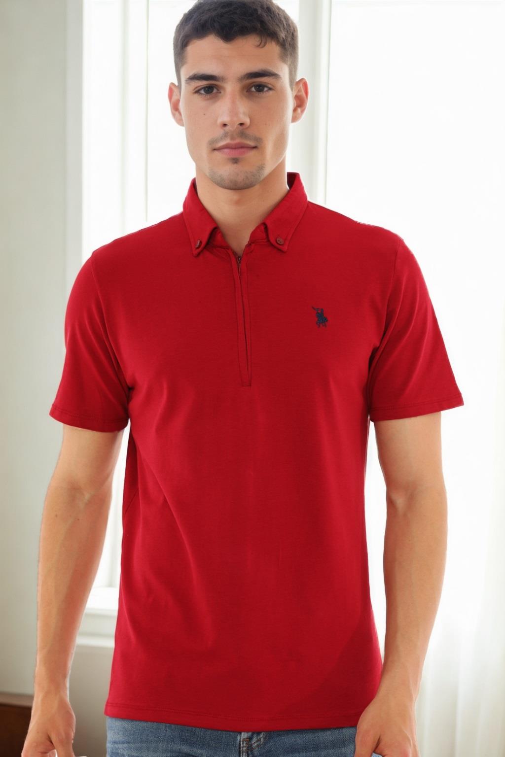 T9583 DEWBERRY ERKEK T-SHIRT-BORDO