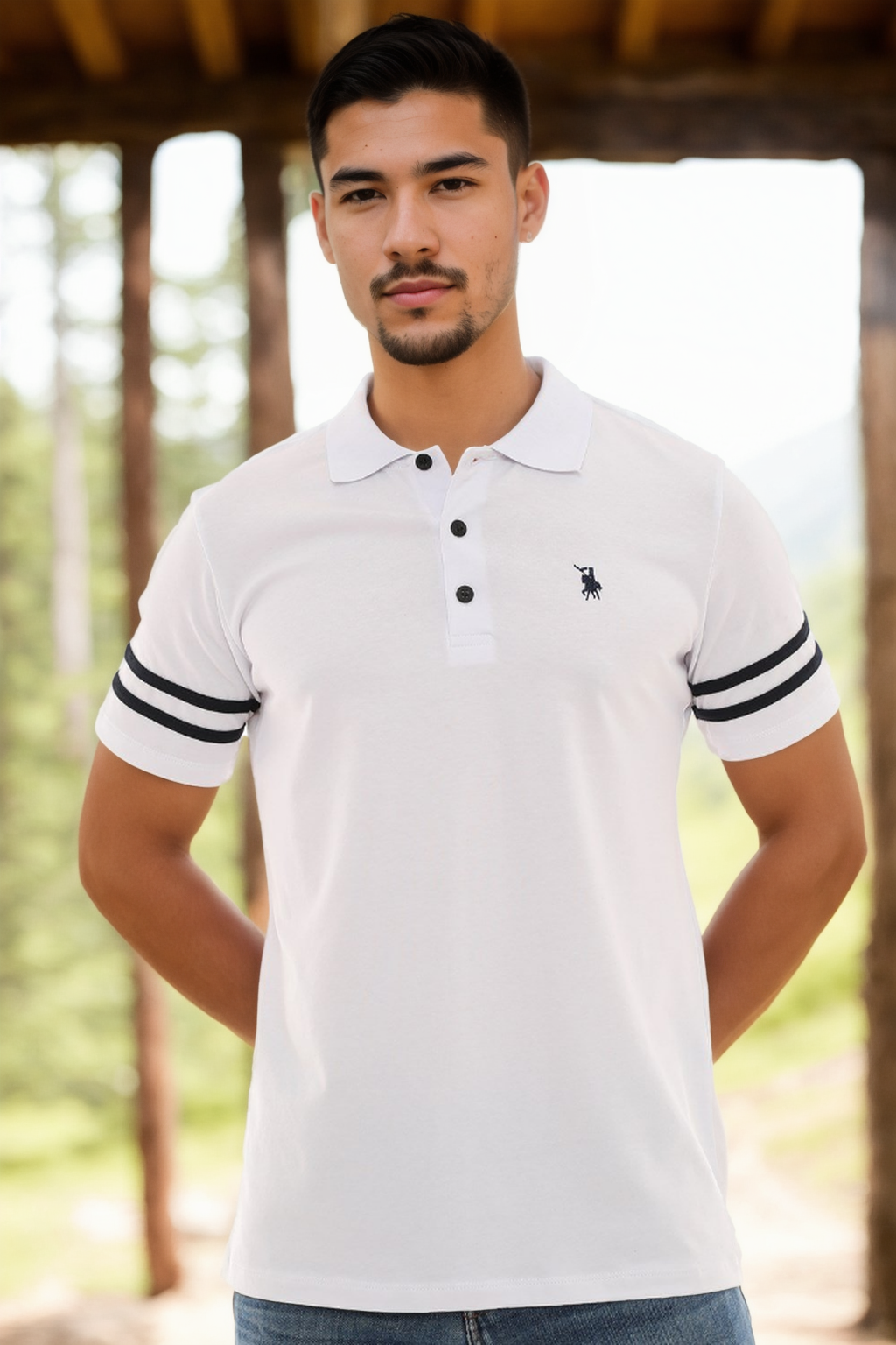 T9585 DEWBERRY ERKEK T-SHIRT-BEYAZ
