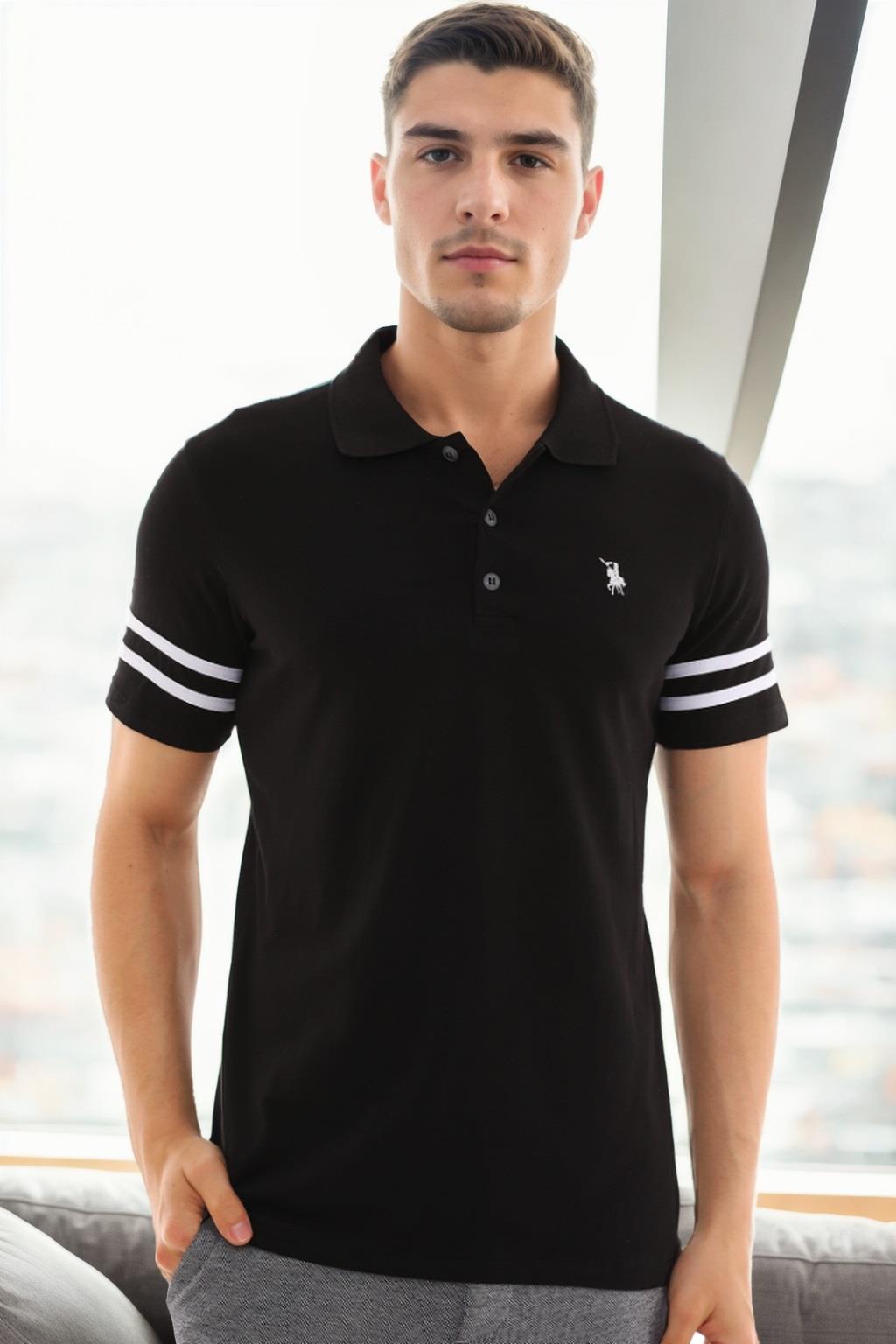 T9585 DEWBERRY ERKEK T-SHIRT-SİYAH