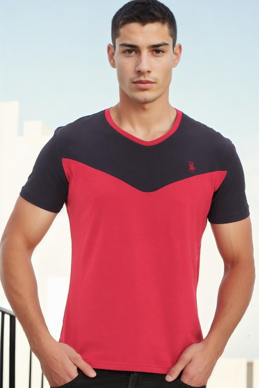 T9591 DEWBERRY MENS T-SHIRT-BORDO