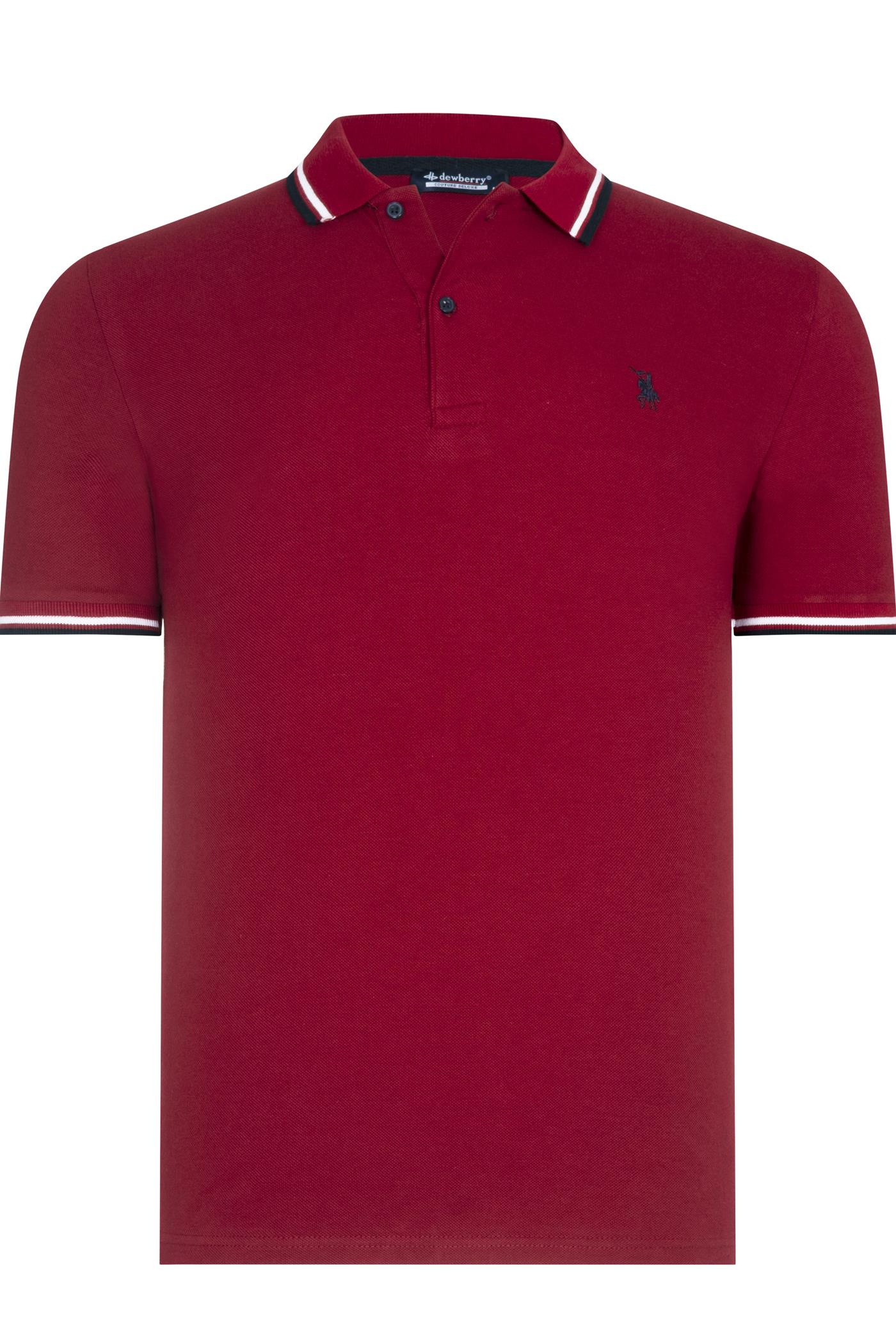 T9594 DEWBERRY ERKEK T-SHIRT-BORDO