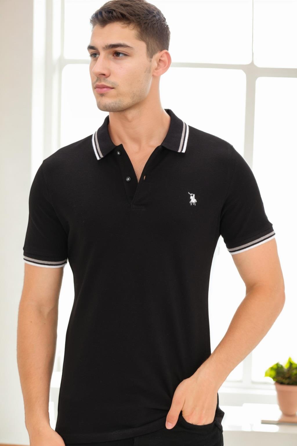T9594 DEWBERRY ERKEK T-SHIRT-SİYAH