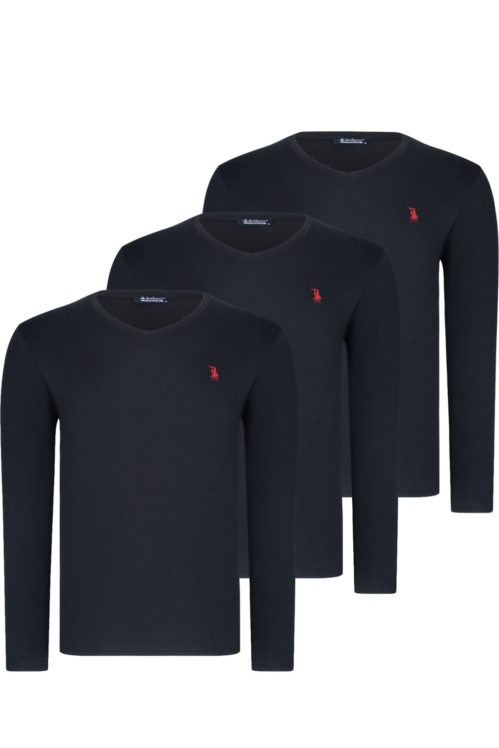 ÜÇLÜ SET T8587 DEWBERRY V YAKA ERKEK SWEATSHIRT-SİYAH-SİYAH-SİYAH