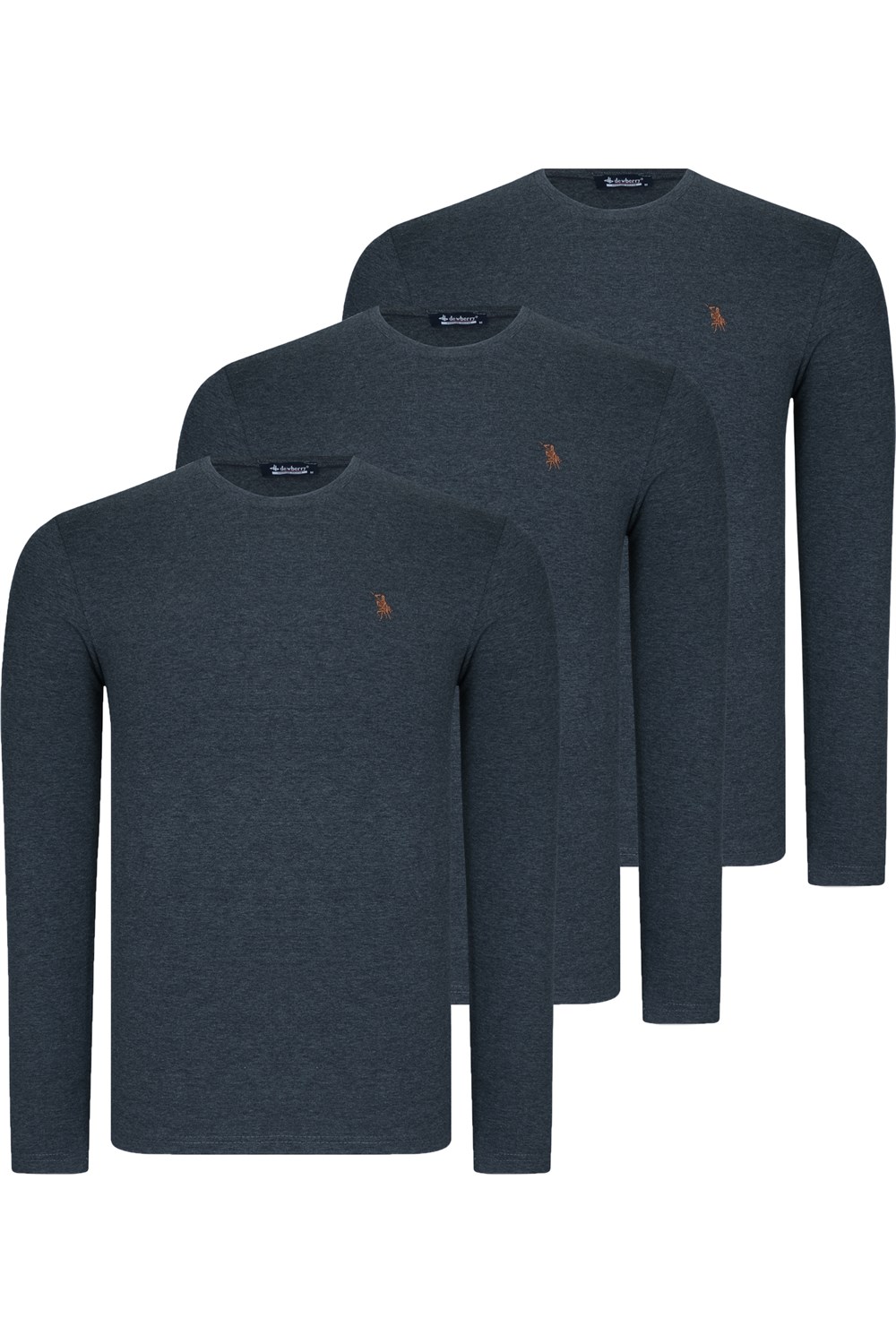 ÜÇLÜ SET T8588 DEWBERRY YUVARLAK YAKA ERKEK SWEATSHIRT-ANTRASİT-ANTRASİT-ANTRASİT