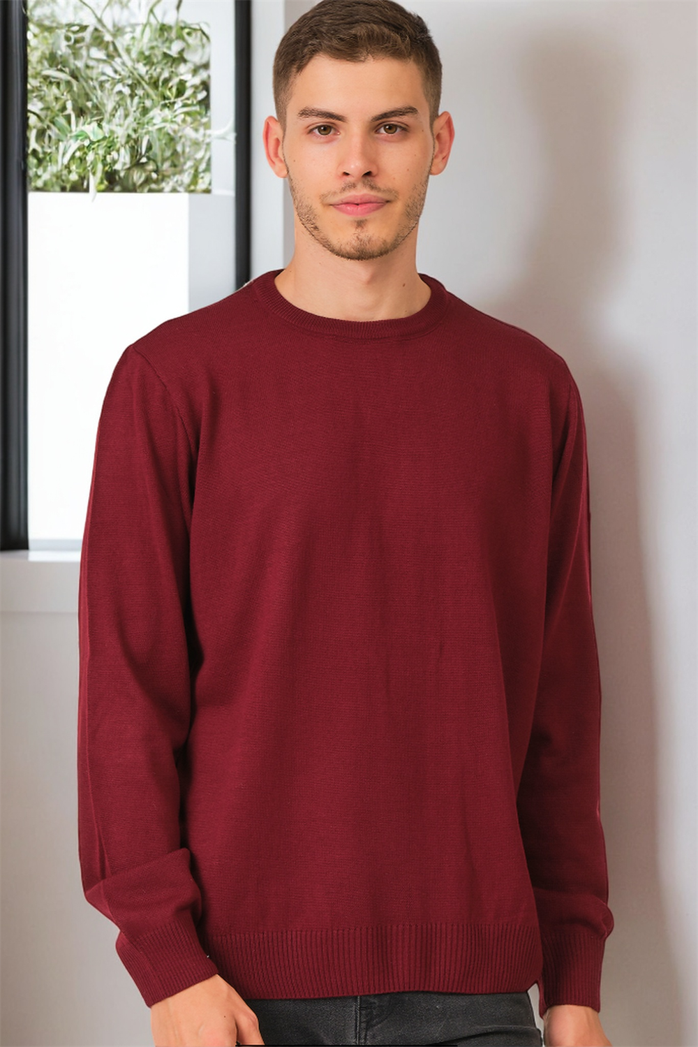 V0091 DEWBERRY ERKEK BATTAL OVERSIZE KAZAK-DÜZ BORDO