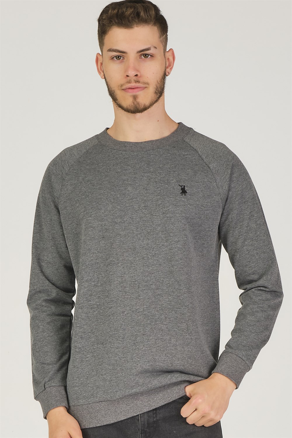 V4003 DEWBERRY REGLAN KOL ERKEK SWEATSHIRT-ANTRASİT