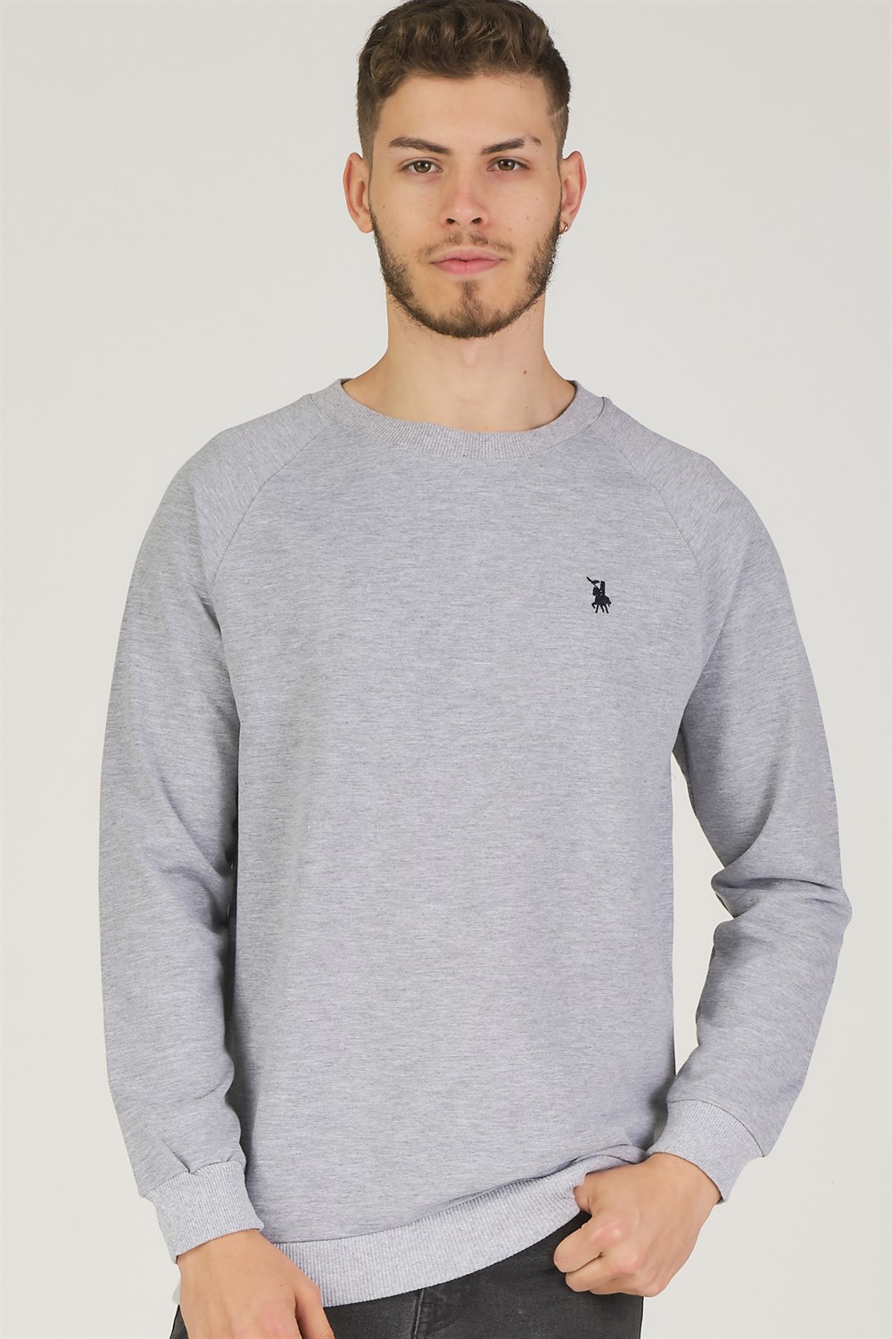 V4003 DEWBERRY REGLAN KOL ERKEK SWEATSHIRT-GRİ