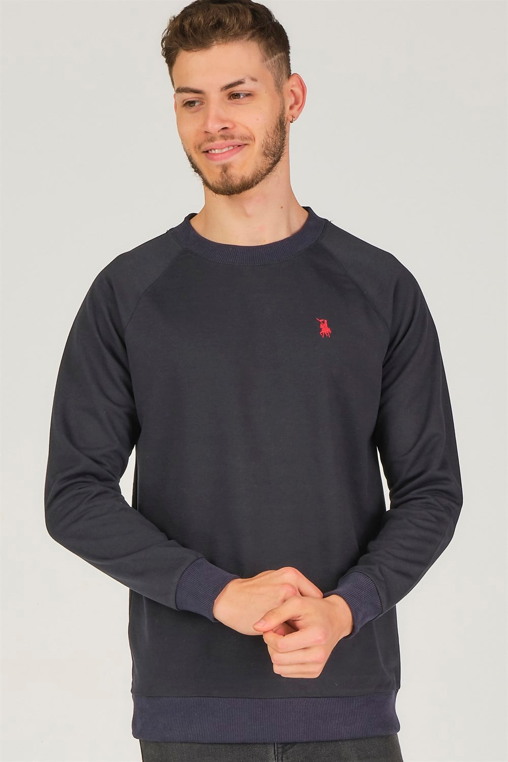 V4003 DEWBERRY REGLAN KOL ERKEK SWEATSHIRT-LACİVERT